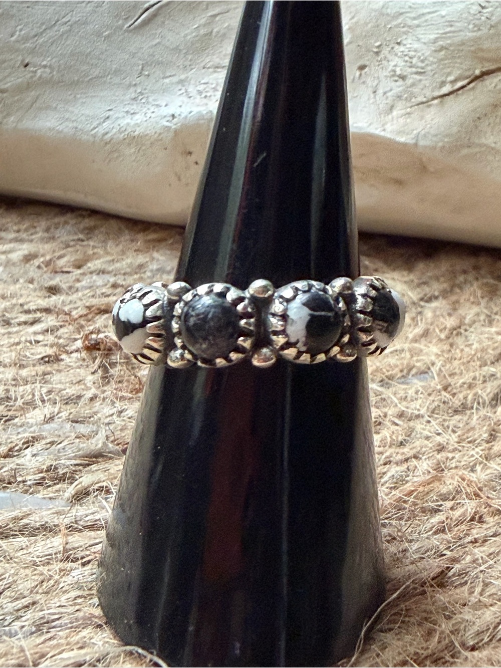 Sterling Silver White Buffalo Ring